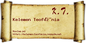 Kelemen Teofánia névjegykártya
